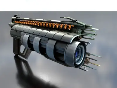 Multi Gun game ready Low-poly 3D model