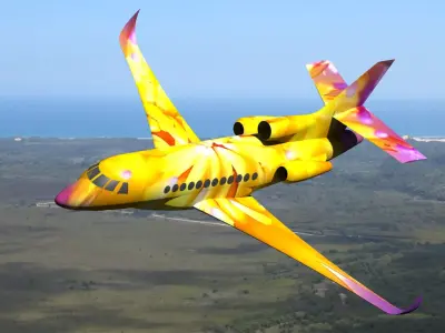 Falcon 7X Low-poly 3D model