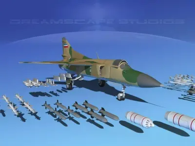 Mig-23 Fighter Yugoslavia 3D model