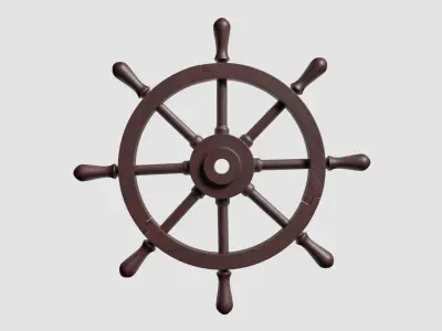 Wooden helm 3D model