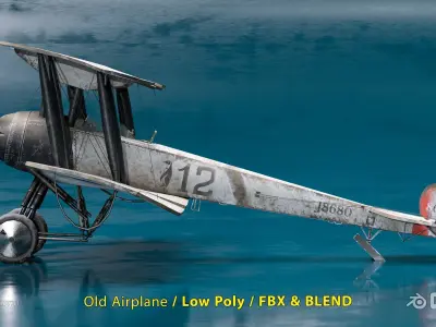 Old Aircraft Low-poly 3D model