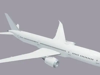 Boeing 787- 9 Dreamliner  Low poly 3D Model Generic livery Low-poly 3D model