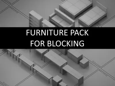 Furniture Collection For Blocking Free low-poly 3D model