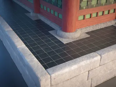 Korea Gyeongbokgung Sajeongjeon Hall - Joseon Palace 3D model