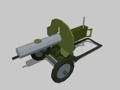 Maxim-Gun cannon on wheels Free low-poly 3D model