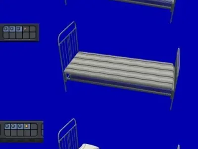 Metal bed Free 3D model