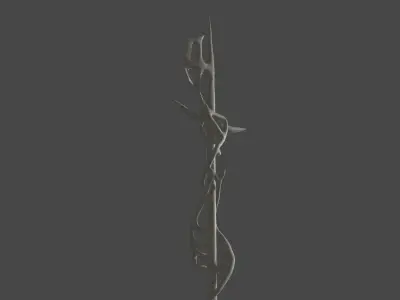Bone Halberd Free low-poly 3D model