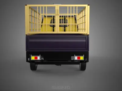 PICKUP TRUCK CAGE TRANSPORT DELIVERY CARGO LOGISTICS COMMERCIAL 3D model