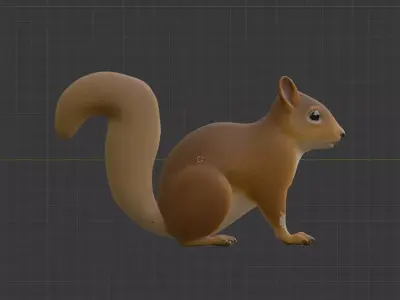 Squirrel Low-poly 3D model