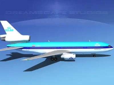Douglas DC-10 KLM 3D model