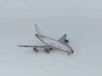 A380 800 AAO with interior Free 3D model