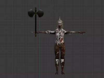 Stylized Medieval Battle Axe - Game Ready Low-poly 3D model