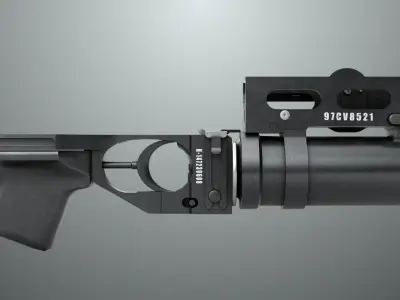 Grenade Launcher 03 Black Generic All PBR Unity UE Textures Low-poly 3D model