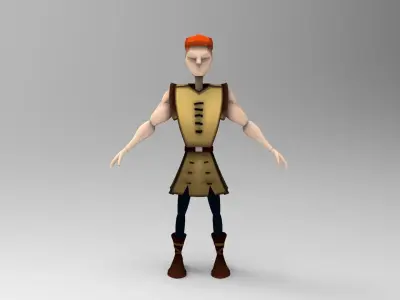 The Lad - Young Enthusiastic Warrior Lowpoly Model Free low-poly 3D model