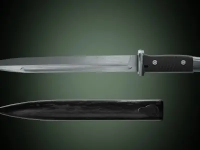 k98 bayonet Low-poly 3D model