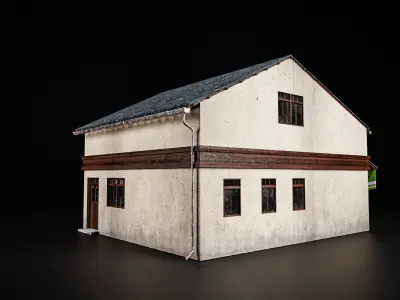 JAPANESE BUILDING 005 Low-poly 3D model