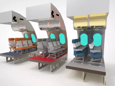 Airplane chair interior 3D PRINTED Ready 3D model