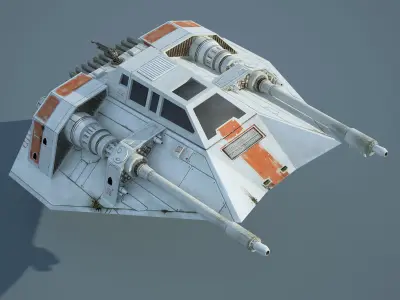 Game Ready Star Wars T-47 Airspeeder - Snowspeeder Low-poly 3D model