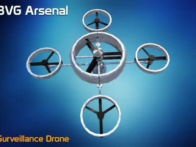 Surveillance Drone Low-poly 3D model