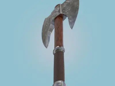 Viking Battle Axe PBR Game ready Low-poly 3D model