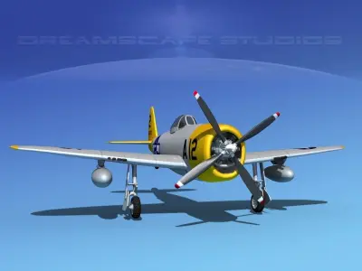 Republic P-47D Thunderbolt V17 3D model