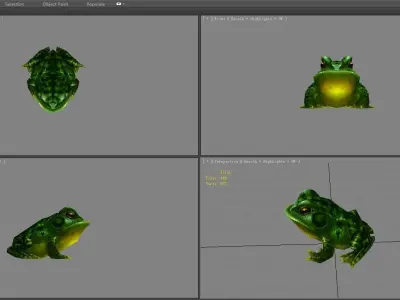 Cartoon frog Low-poly 3D model