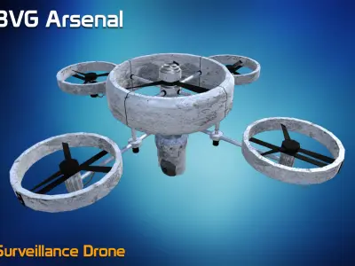 Surveillance Drone Low-poly 3D model