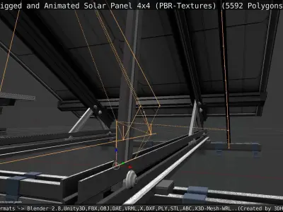 Solar Panel 4x4 Rigged and Animated Low-poly 3D model