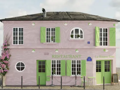 la maison rose restaurant paris 3D model