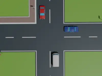 free Ukraine road roadsign cars Free low-poly 3D model