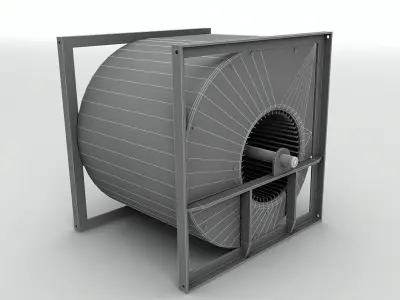 Industrial Fan Low-poly 3D model