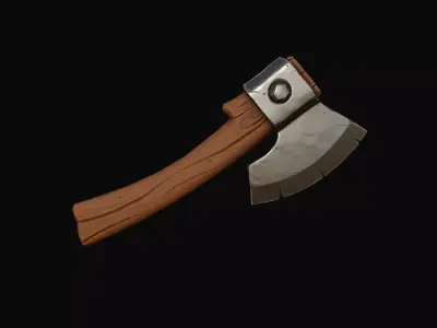 game ready stylized axe Low-poly 3D model