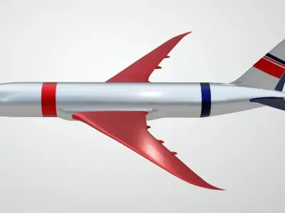 Commercial Aviation Low-poly 3D model