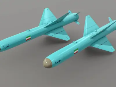 NASR-1 Iranian Anti-Ship Cruise Missile Low-poly 3D model