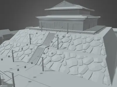 Japanese Temple Scene 3D model