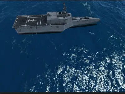 Combat ship LCS-2 Low-poly 3D model