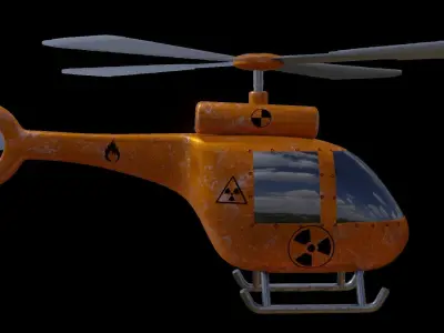 Heli Copter Low-poly 3D model