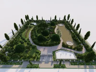 park-public park-Private Park Landscape 3D model