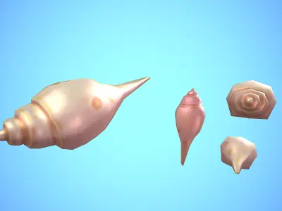 SHELL 03 CARTOON STYLIZED Low-poly 3D model