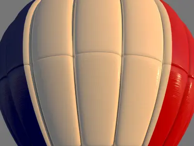 FranceFlag-Parachute hot air balloon with flag of france 3D model