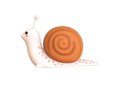 Cartoon Snail v005 - 3D Model Low Poly Low-poly 3D model