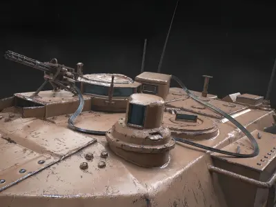 Tank of the USA - Abrams M1A2  Low-poly 3D model