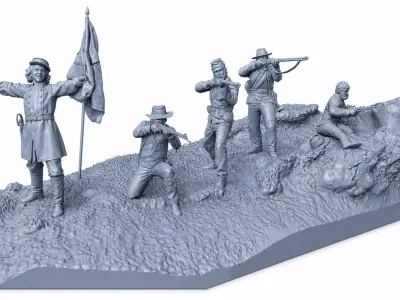 American Civil War Battle Diorama STL File for 3D Printing 3D print model