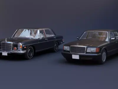 Mercedes Benz 300 SEL-560SEL Free low-poly 3D model