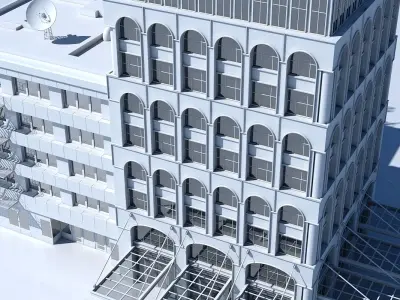 Commercial Building Facade 12 3D model