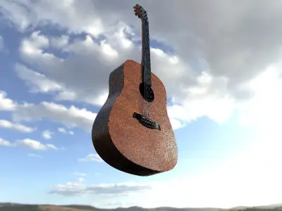 Classic guitar acoustic guitar Free low-poly 3D model