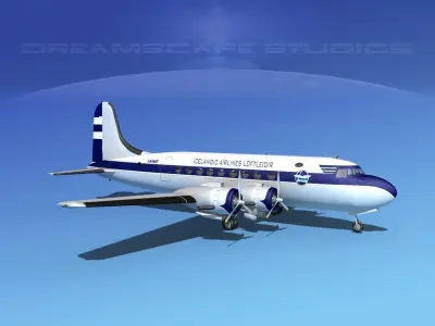 Douglas DC-4 Icelandic Loftleidir 3D model