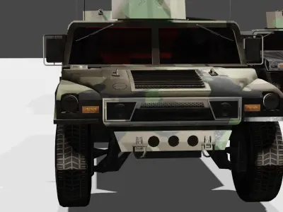 Rhino Hummer Military Gun Truck Low-poly 3D model