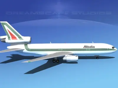 Douglas DC-10 Alitalia 3D model