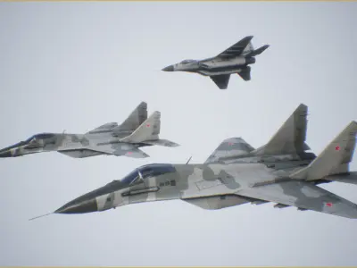 Fully Animated Jet Fighter mig29a Low-poly 3D model